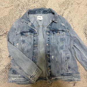 Old navy denim distressed jean jacket